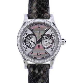 Carl Bucherer Manero Chronograph Diamond MOP Automatic Ladies Watch 10904.08
