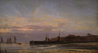 Johan Conrad Greive, Fishing Boats at Sunrise