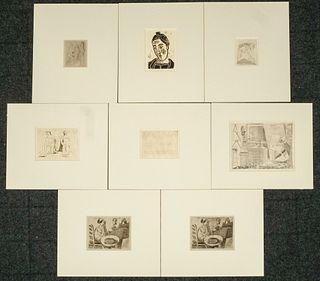 Edgar Levy, Group of Eight Etchings