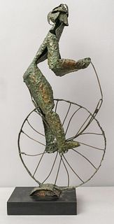 Bronze Sculpture of a Cyclist