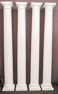 Set of 4 Neoclassical Style Wood Columns