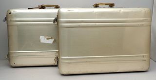 Pair Vintage Halliburton Zero Aluminum Suitcases