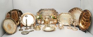 Large Lot of Silverplate Holloware
