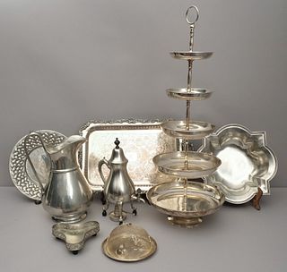 Lot of Pewter Serving Pieces