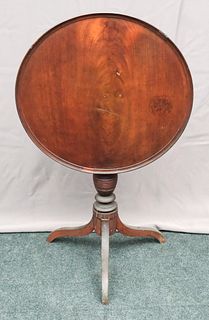 Antique Mahogany Pie Crust Candle Stand