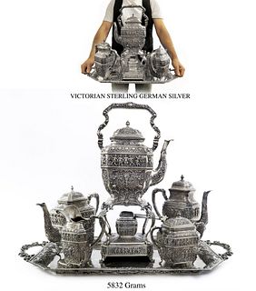 Exceptional 19th C. Victorian Sterling Silver Tea Set