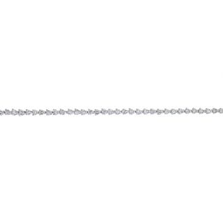 A diamond line bracelet. The brilliant-cut diamond line, with partially concealed clasp. Estimated t