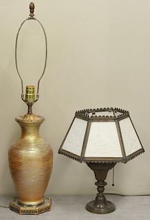Vintage Lighting Lot To Inc a Lithopone Lamp & a