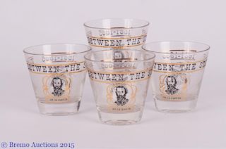 "War Between the States" Glasses, Set of Four (4)