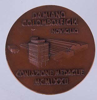1972 Damiano Colombo & Figli Cast Bronze Medal