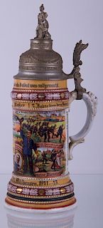 Regimental German Beer Stein w/ Lithophane