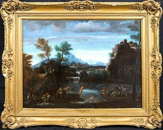 Bathers Landscape Oil Painting