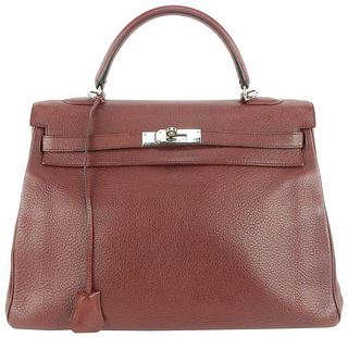 HermÃƒÂ¨s Rouge Ash Clemence Leather Kelly 35 Bag