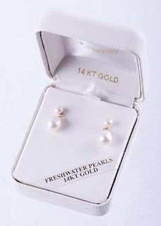 14KT Gold Freshwater Pearl Earrings