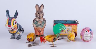 M-20th C Lithographed Tin Hopping Toys, Six (6)