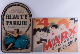 Vintage Marx Brothers Poster & Hair Salon Sign