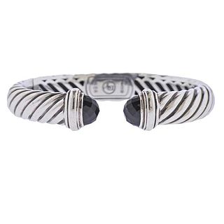 David Yurman Silver Onyx Cuff Bracelet