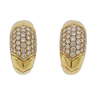 Bvlgari Bulgari 18k Gold Diamond Earrings