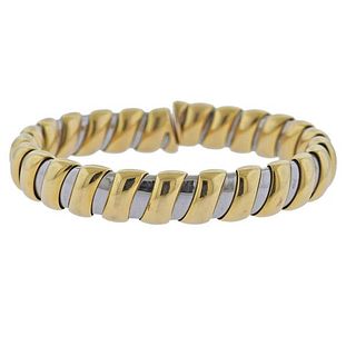 Bvlgari Bulgari 18k Gold Steel Cuff Bracelet