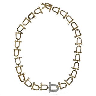 Puig Doria 18K Gold Diamond Link Necklace