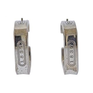 Tiffany &amp; Co Silver 1837 Square Hoop Earrings