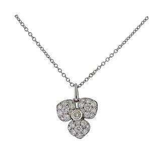 Tiffany &amp; Co Paper Flowers Platinum Diamond Pendant Necklace