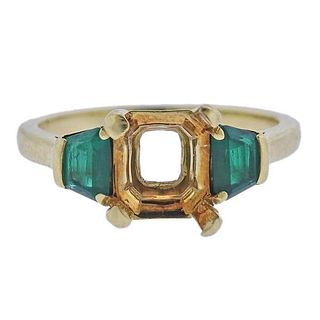 18K Gold Emerald Ring Mounting