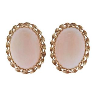 1960s 14K Gold Coral Earrings
