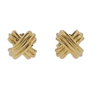 Tiffany &amp; Co 18k Gold X Small Stud Earrings