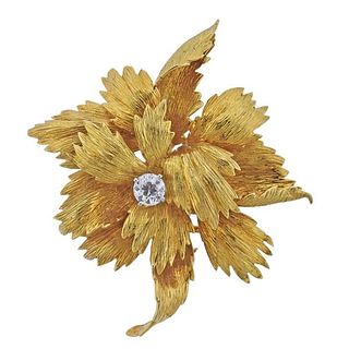 Tiffany &amp; Co 18k Gold Diamond Brooch Pin