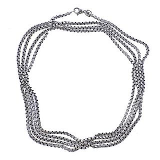 David Yurman Silver Long Box Chain Necklace