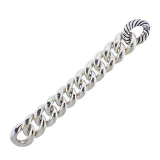 David Yurman Silver Cordelia Curb Link Large Bracelet