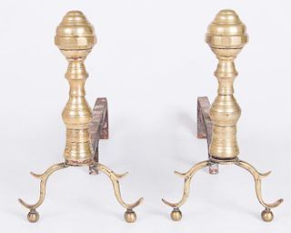 Brass Decorative Beehive Andirons