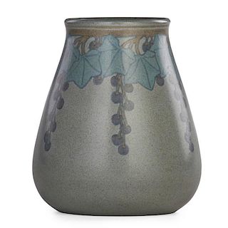ARTHUR BAGGS (Attr.); MARBLEHEAD Vase w/ berries