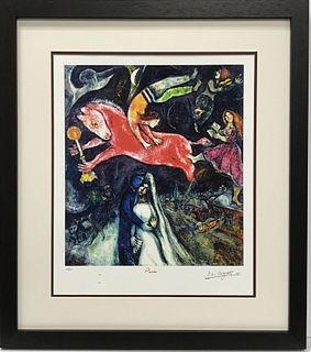 After Marc Chagall The Red Hourse Lithograph