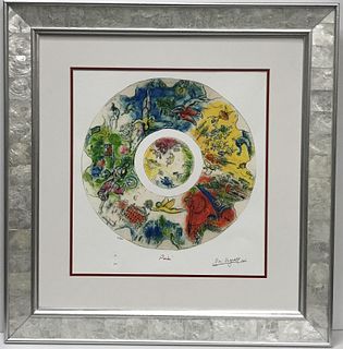 After Marc Chagall Ceilling of Opera Paris Lithograph