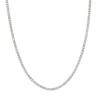 A diamond necklace. Comprising 170 brilliant-cut diamonds, to the partially concealed push-piece cla