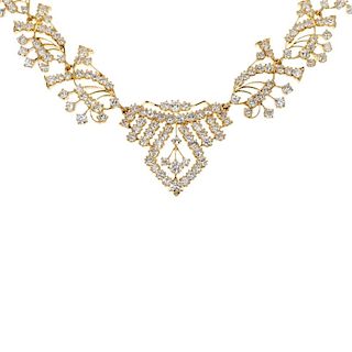 A diamond necklace. The front designed as a brilliant-cut diamond geometric panel, to the brilliant-