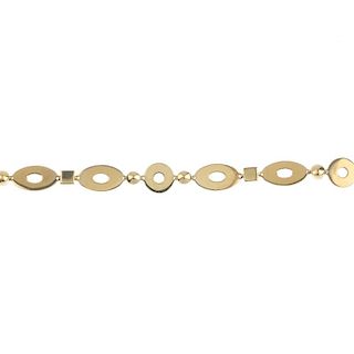BULGARI - a 'lucea' bracelet. Designed as a series of oval and circular-shape links, with square and