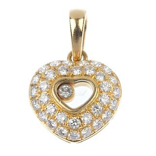 CHOPARD - a 'Happy Diamonds' heart pendant. The free-moving brilliant-cut diamond, within a heart-sh