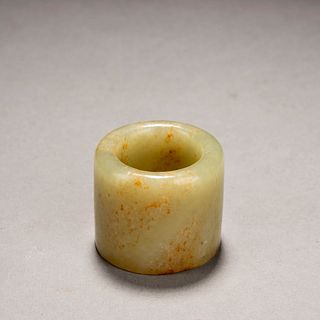 Yellow Jade Thumb Ring