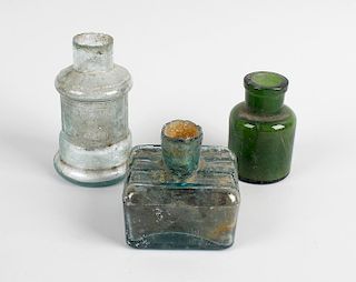 Two boxes containing a large collection of assorted glass bottles To include a group of over 150 sma