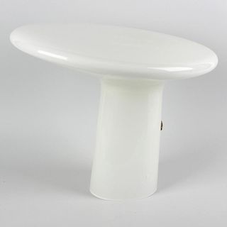 A 20th century Vistosi Ferea (Murano, Italy) glass table lamp. The opaque glass body of abstract and