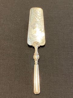 Fancy 19th C Coin Silver Cake Server 1863