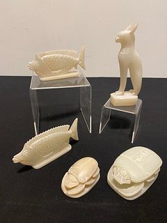 Collection 5 Egyptian Soap Stone Carvings 