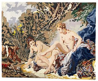 Classical Embroidery of Two Nude Women 