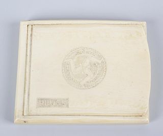 Isle of Man interest: An ivory cigarette case. Of rectangular form, the hinged cover having engraved