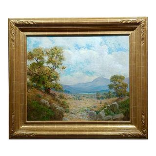 1900s William Lees Judson California Oaks Landscape Oil