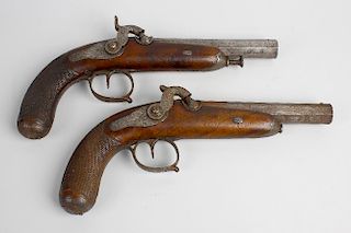 A pair of early to mid 19th century French sidelock percussion pistols Lepage, Paris, circa 1820 Eac