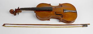 A Nicolas Bertholini violin, 24 (61 cm) long with bow. <br><br>Heavily worn, scratched and marked. S